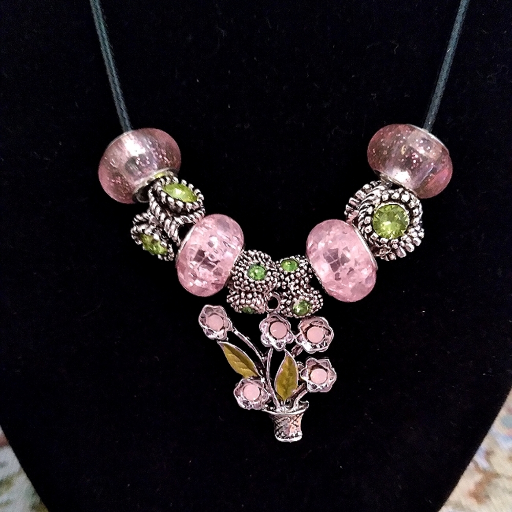 Handmade Flower Charm Necklace